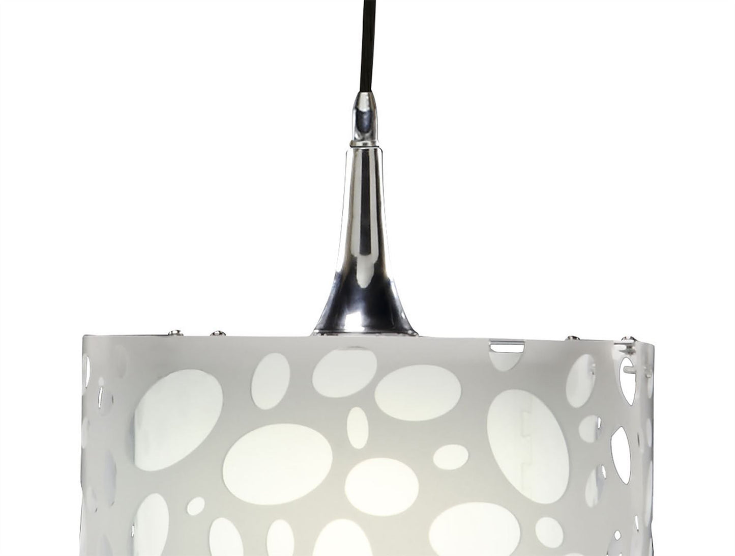 Mantra Lupin 25cm Pendant 1 Light E27, Gloss White/White Acrylic/Polished Chrome, CFL Lamps INCLUDED