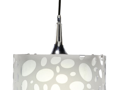 Mantra Lupin 25cm Pendant 1 Light E27, Gloss White/White Acrylic/Polished Chrome, CFL Lamps INCLUDED