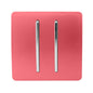 Trendi 2 Gang 2 Way Artistic Modern Glossy 10 Amp Rocker Tactile Light Switch Strawberry