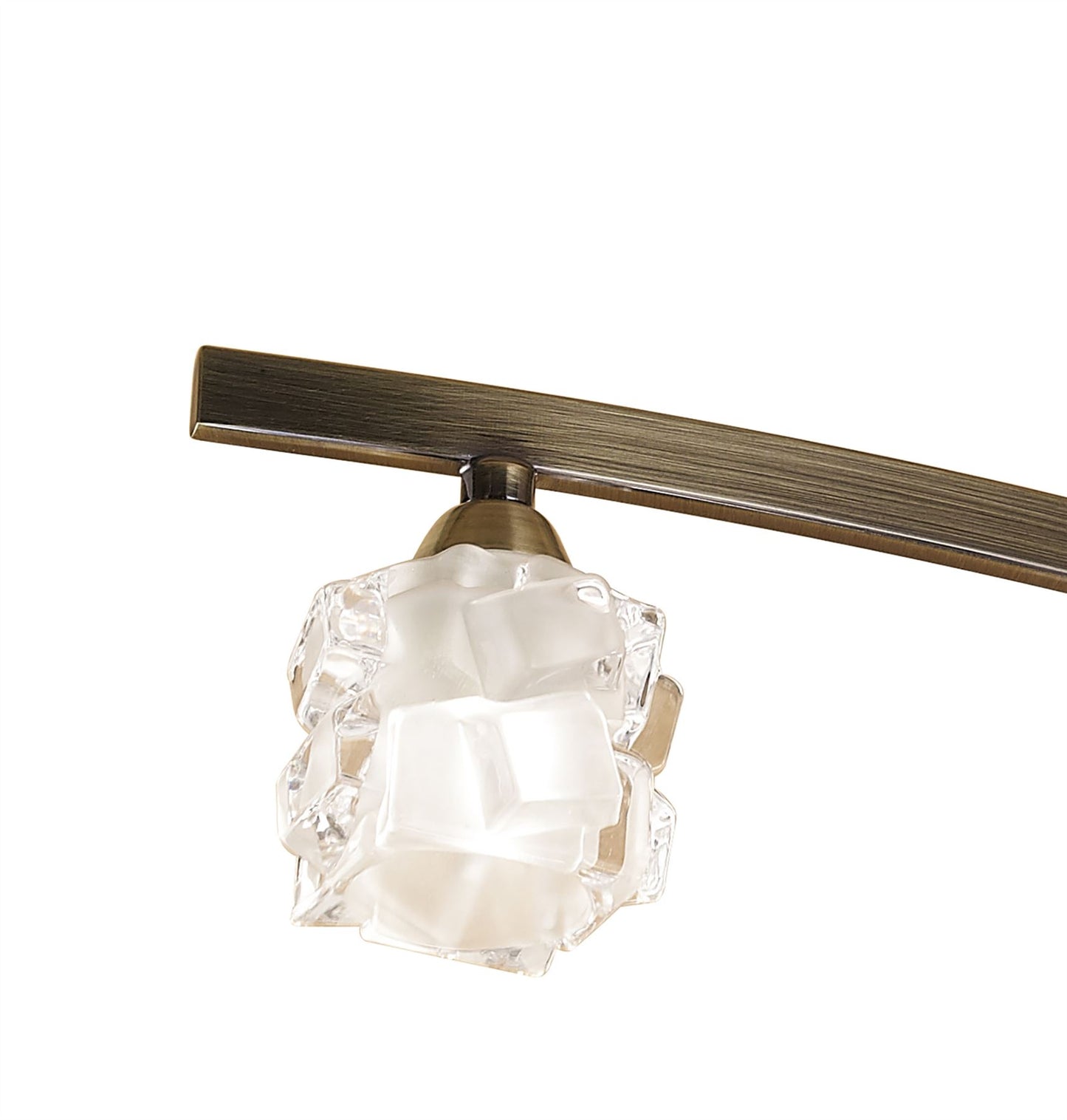Mantra M1861 Ice Rectangular Telescopic Semi Flush Convertible 6 Light G9 ECO, Antique Brass