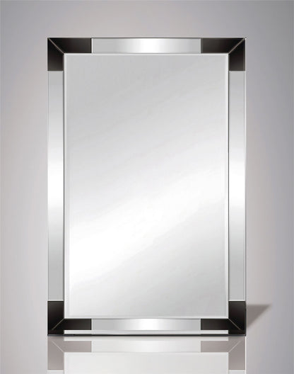 Diyas Home Emerson 120cm x 80cm Balck Corner Detailed Mirror (Pallet Shipment Only, Additional Charges May Apply.) Item Weight: 16kg Mirrors