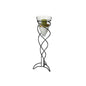 Diyas Home (DH) Tessa Cone Candle Holder 70CmBlack/Clear Glass Art