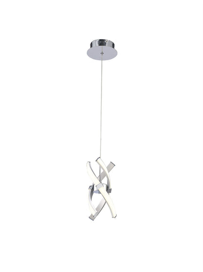 Mantra M5081 Espirales Pendant 1 Light 12W LED 3000K, 840lm, Silver/Frosted Acrylic/Polished Chrome, 3yrs Warranty