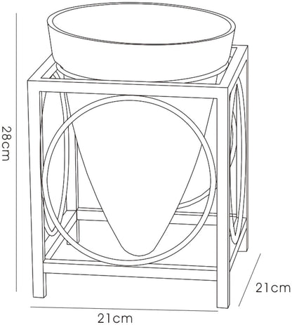 Diyas Home (DH) Tessa Candle Holder 1 Cone Large Black/Clear Glass Art