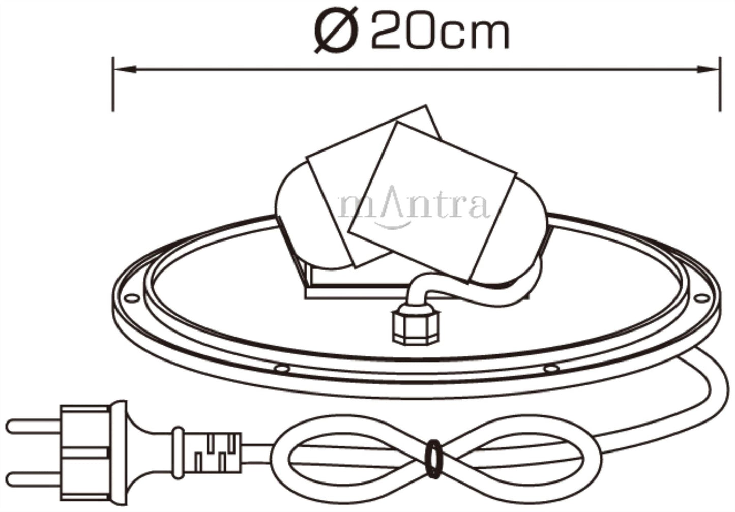 Mantra Huevo E27 Plate 2 Light CFL Outdoor IP44 Supplied with 5M Cable, White
