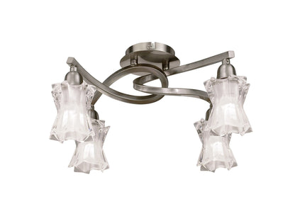 Mantra Alaska GU10 40cm Ceiling 4 Light L1/SGU10, Satin Nickel, CFL Lamps INCLUDED