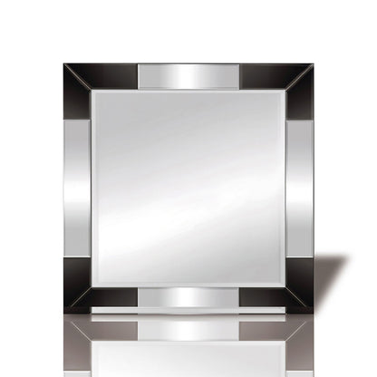 Diyas Home Emerson 60cm x 60cm Black Corner Detailed Mirror (Can Only Be Shipped On A Pallet, Additional Charges May Apply.) Mirrors
