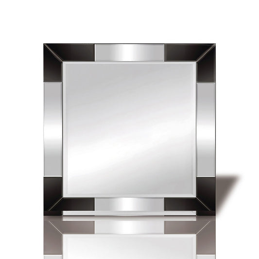 Diyas Home Emerson 60cm x 60cm Black Corner Detailed Mirror (Can Only Be Shipped On A Pallet, Additional Charges May Apply.) Mirrors
