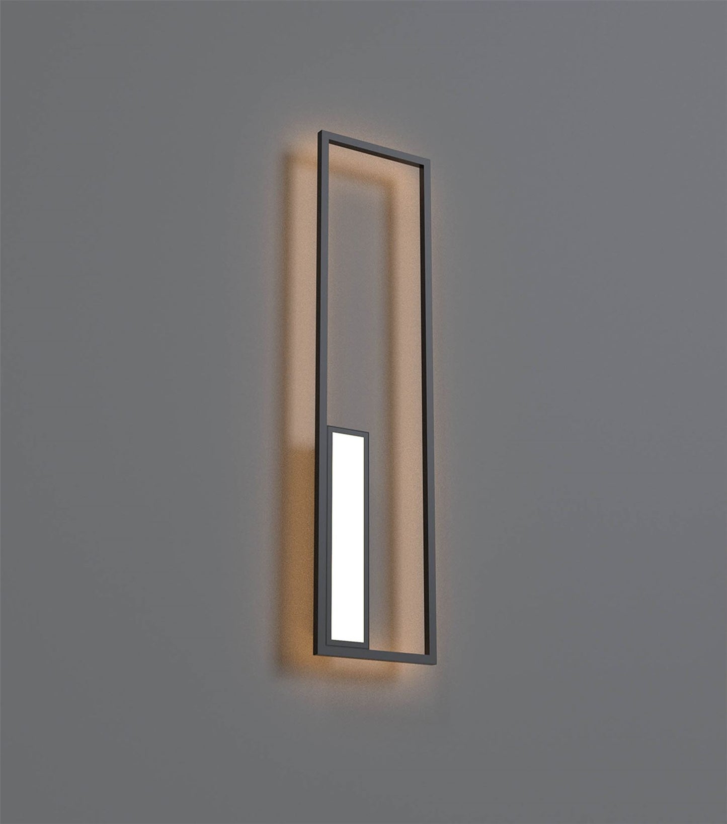 Mantra Boutique Rectangle Wall Light, Dimmable, 50W LED, 3000K, 2740lm, Black, 3yrs Warranty