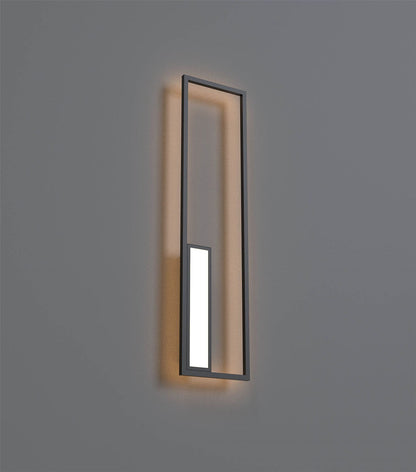 Mantra Boutique Rectangle Wall Light, Dimmable, 50W LED, 3000K, 2740lm, Black, 3yrs Warranty