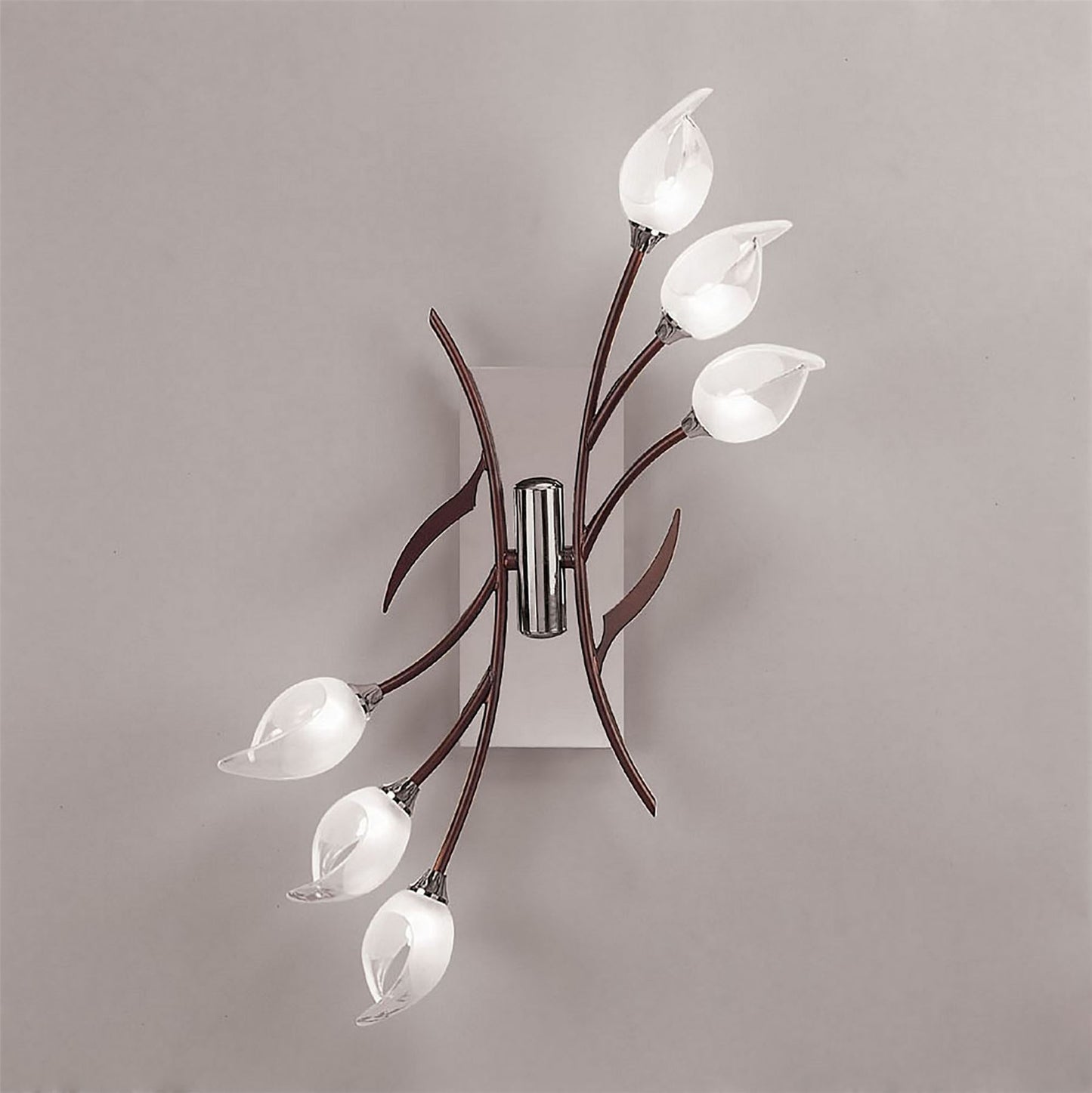 Mantra Holland Ceiling/Wall Switched 6 Light G9, Polished Chrome/Wenge