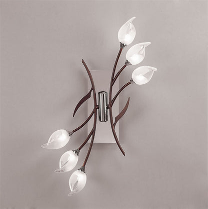 Mantra Holland Ceiling/Wall Switched 6 Light G9, Polished Chrome/Wenge
