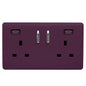Plum Screwless 2 Gang Switched Double Socket 13A With 2 x USB-C 65W (Shared), (35mm Back Box Req.), 10yrs Warranty