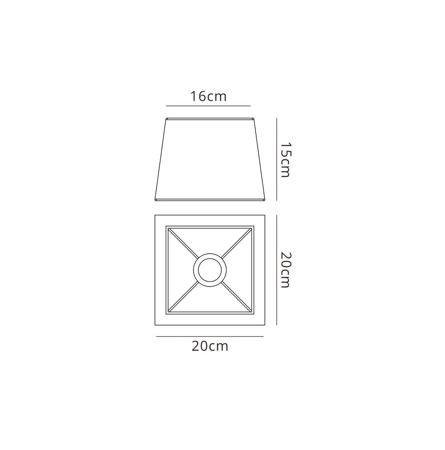 Mantra M5240 Habana Black Square Shade 160/200 x 152mm, Suitable for Wall Lights