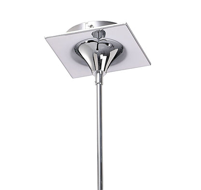 Mantra Ora 70cm Telescopic Convertible To Semi Flush 3 Light E27, Gloss Black/White Acrylic/Polished Chrome, CFL Lamps INCLUDED