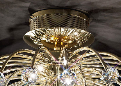 Diyas Xeena 60cm  10 Light G4 French Gold/Crystal, NOT LED/CFL Compatible Ceiling Light Fitting