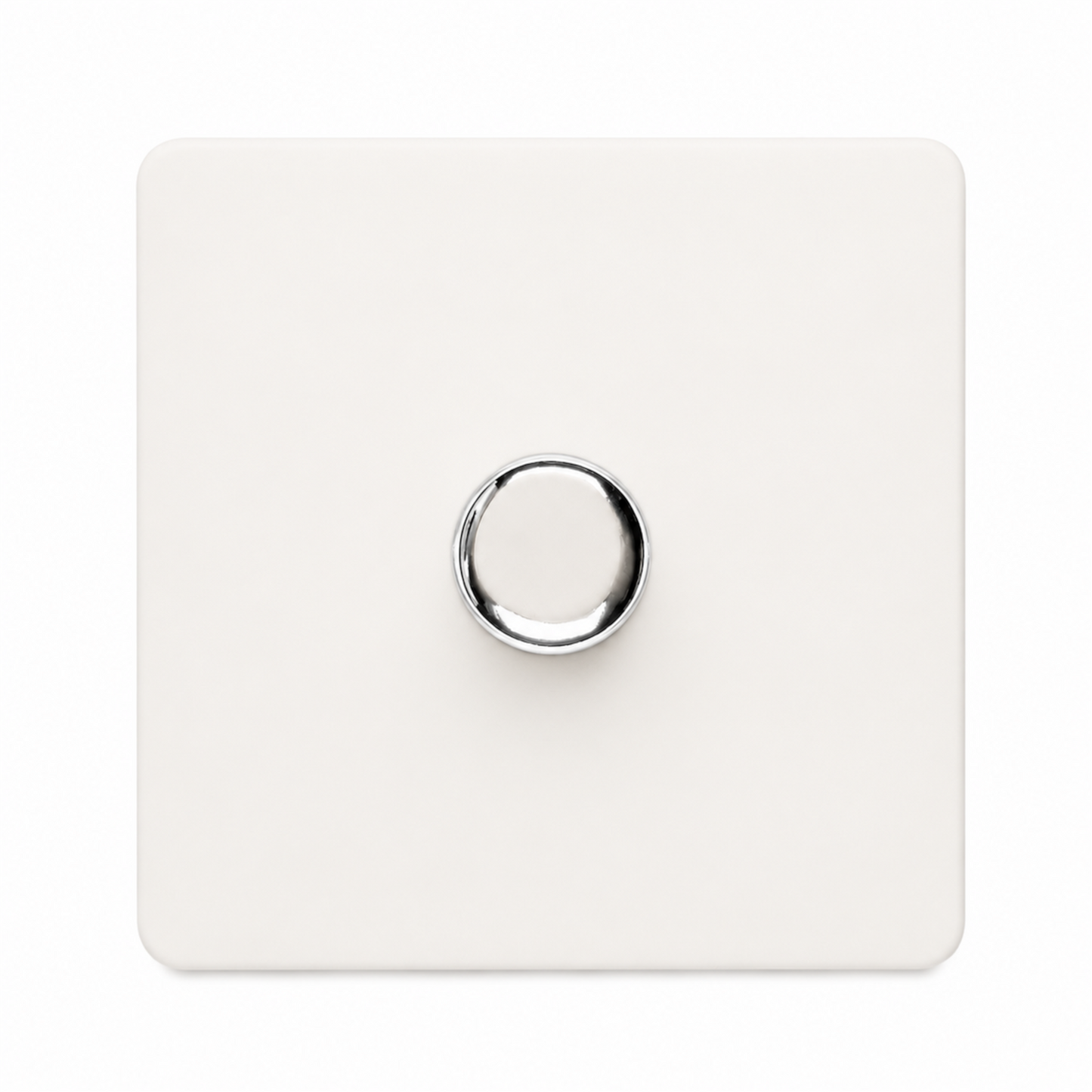 Trendi 1 Gang 2 Way 100w LED Dimmer Screwless 10 Amp Wall Light Switch in Matt White - ART-LDMMWH