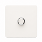 Trendi 1 Gang 2 Way 100w LED Dimmer Screwless 10 Amp Wall Light Switch in Matt White - ART-LDMMWH