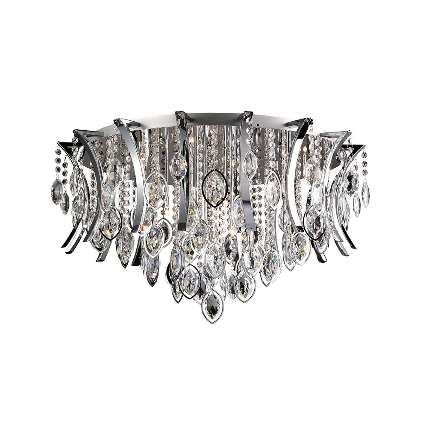 Diyas Mios 75cm  15 Light G4 Polished Chrome/Crystal, NOT LED/CFL Compatible Ceiling Light Fitting