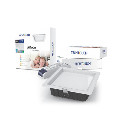 Techtouch Intego Pro Square Large 32W White 1880lm, Cut Out: 190x190mm, 3yrs Warranty Recessed