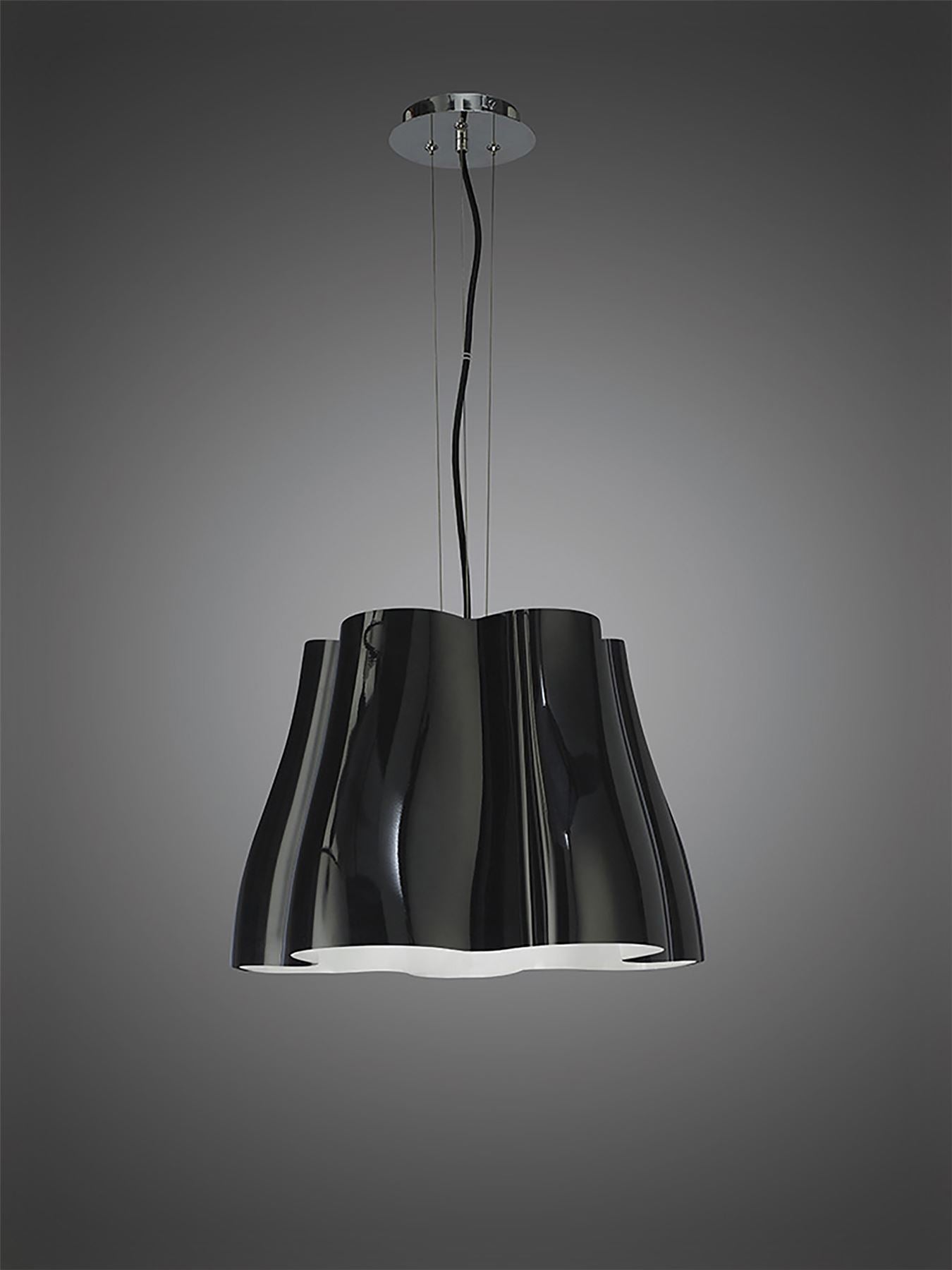Mantra M3721 Miss Pendant 3 Light E27, Gloss Black/Polished Chrome