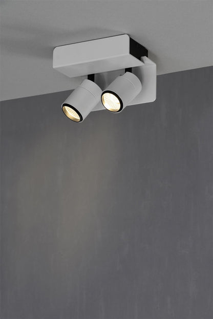 Mantra Fusion M5720 Bocaray Surface Mounted Spot/Wall Light 2 x 7W LED 4000K, 1030lm, Matt White/Black, 3yrs Warranty