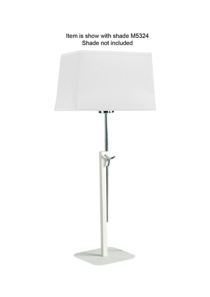 Mantra M5320 Habana Table Lamp Telescopic WITHOUT SHADE 1 Light E27, Matt White/Polished Chrome