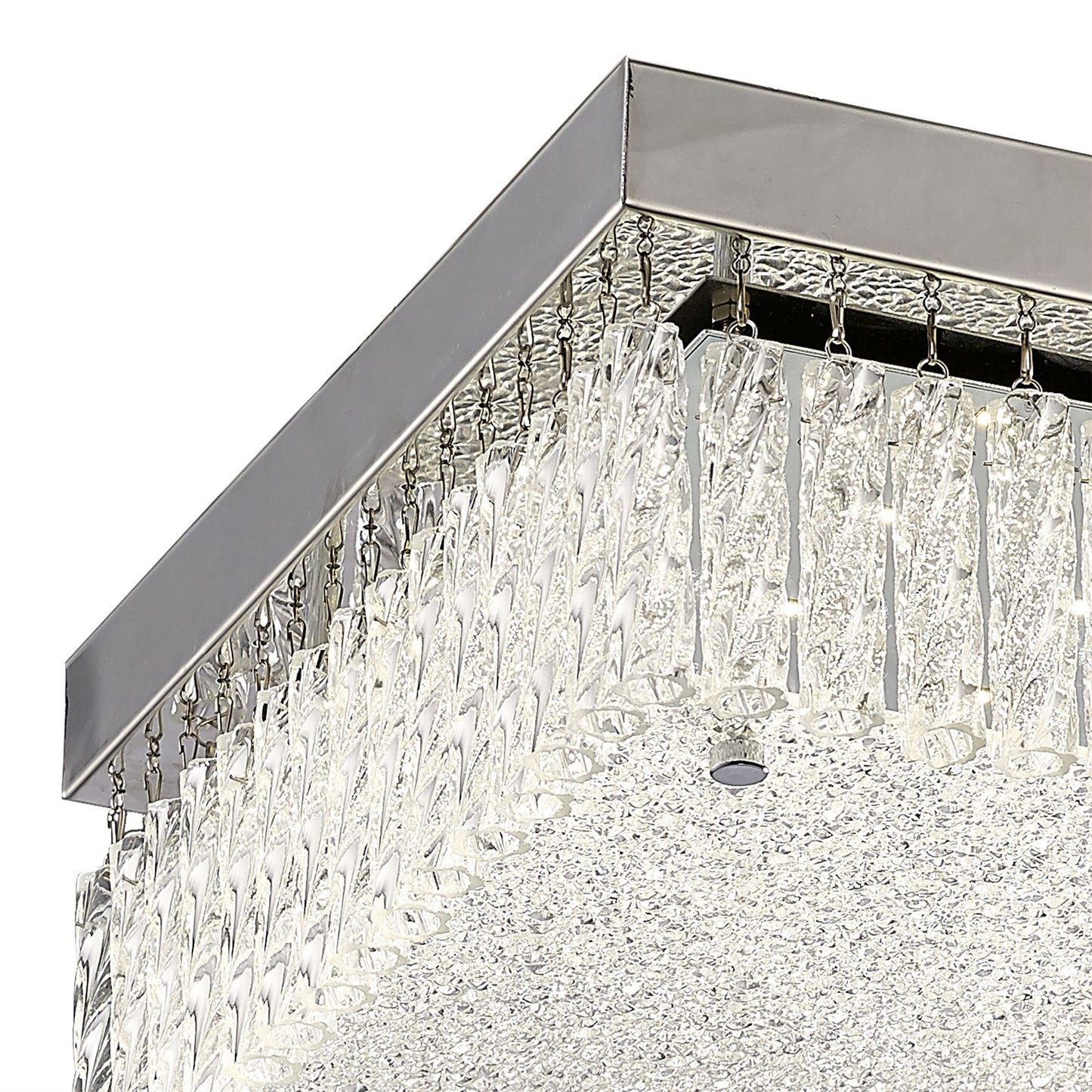 Diyas Aiden Large Square Flush  21W 1900lm LED 4200K Polished Chrome/Glass, 3yrs Warranty  Ceiling Light Fitting
