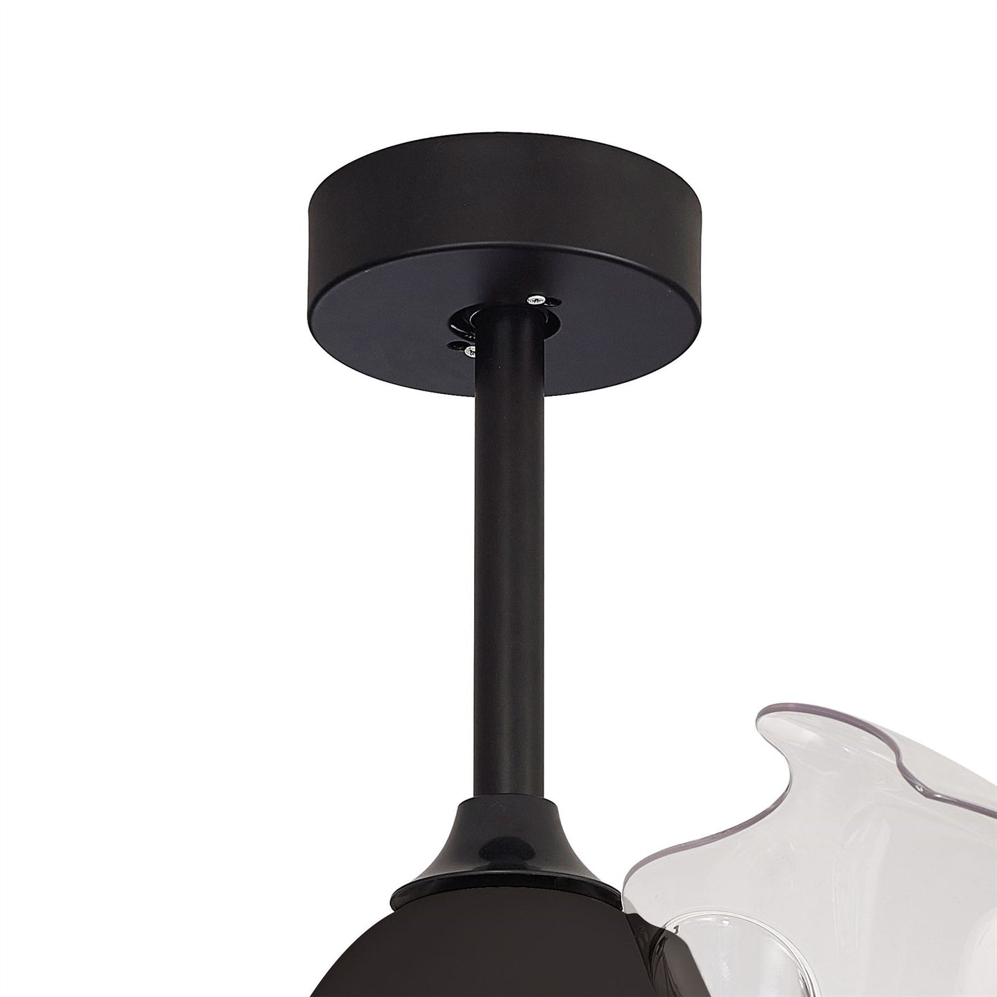 Coin Mini 45W LED Dimmable Ceiling Light With Built-In 25W DC Reversible Fan, Remote & APP Control, Black, 2500lm, 5yrs Warranty