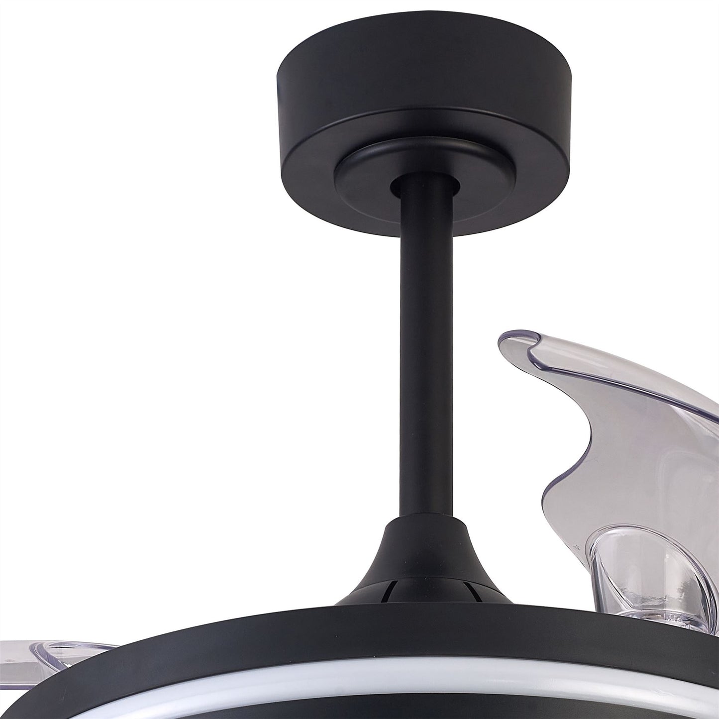 North 40W LED Dimmable White/RGB Ceiling Light With Built-In 28W DC Reversible Fan, Remote Control 3000-6500K, 2500lm, Black, 5yrs Warranty