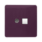 Trendi Artistic Modern Glossy Tactile TV Co-axial Socket + Telephone Socket Plum
