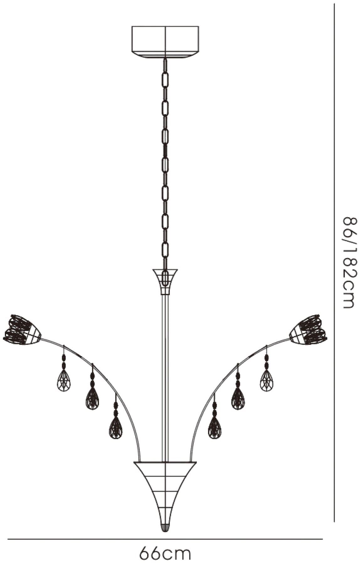 Diyas Bouquet 66cm  18 Light G4 Polished Chrome/Crystal, NOT LED/CFL Compatible Ceiling Pendant Light Fitting