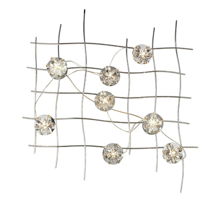 Diyas Home (DH) Aviance Illuminated Large Switched 8 Light G4 Wall Light Art Polished Chrome/Crystal, NOT LED/CFL Compatible
