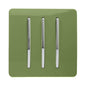 Trendi 3 Gang 2 Way Artistic Modern Glossy 10 Amp Rocker Tactile Light Switch Moss Green
