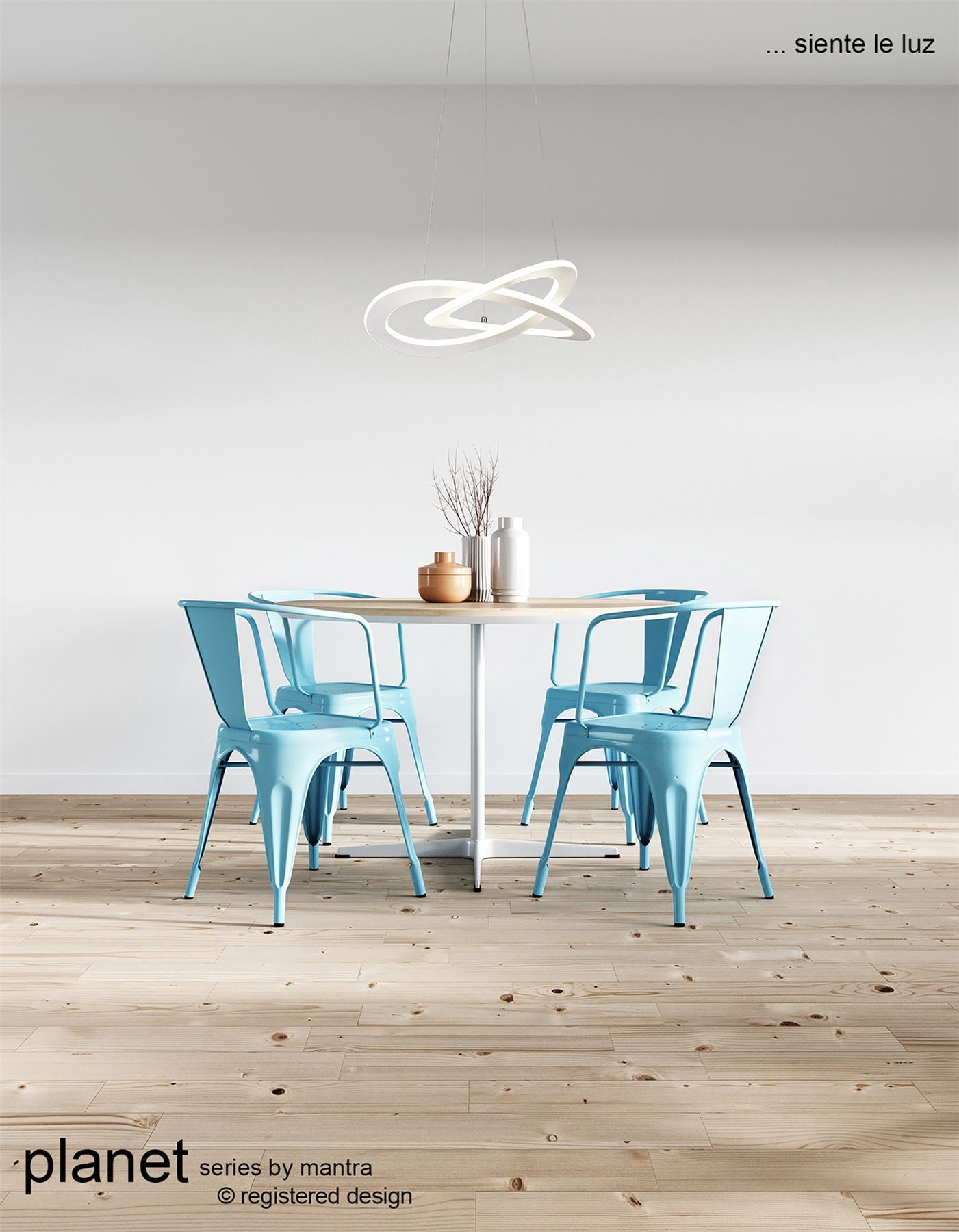 Mantra Planet 49cm Pendant, 40W LED, 3000K, 1800lm, White, 3yrs Warranty