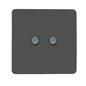 Trendi Switch 2 Gang Male F-Type Satellite Television Socket in Charcoal