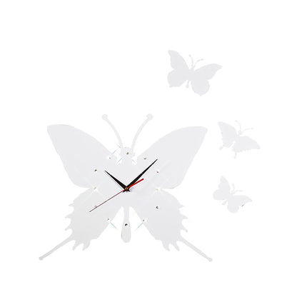 Diyas Home (DH) Infinity Butterfly Clock White/Crystal Wall
