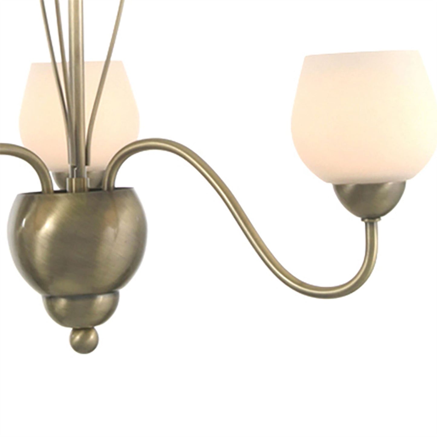 Diyas Klara 46cm  3 Light G9 Antique Brass/Opal Glass Ceiling Pendant Light Fitting