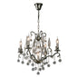 Diyas Pescara 65cm  Round 5 Light E14 Black Chrome/Crystal Ceiling Pendant Light Fitting