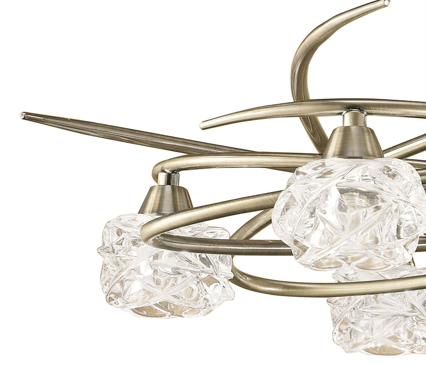 Mantra M4072 Maremagnum Telescopic Semi Flush Convertible 6 Light G9, Antique Brass