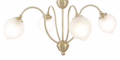 Diyas Bastia 49cm  4 Light G9 Satin Gold Ceiling Pendant Light Fitting