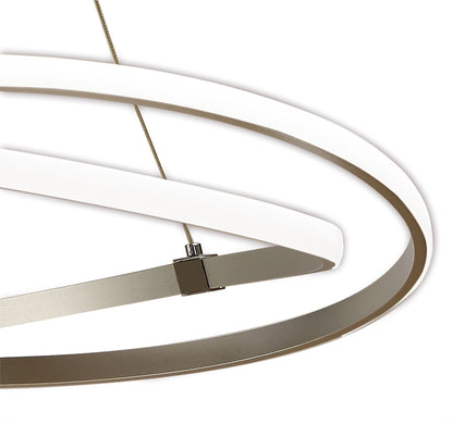 Mantra M5726 Infinity Pendant 60W LED 3000K, 4500lm, Dimmable Silver/Polished Chrome/White Acrylic, 3yrs Warranty