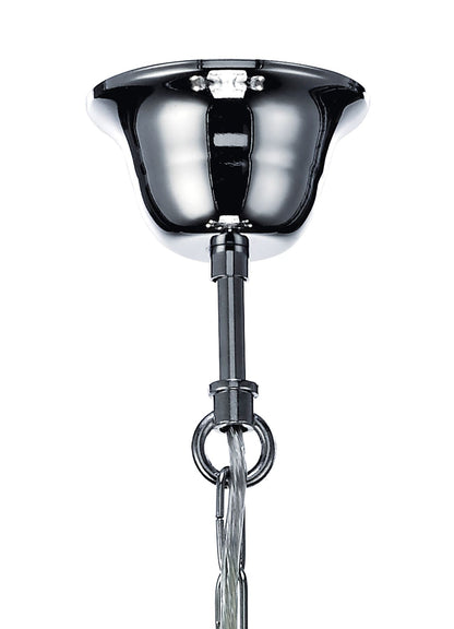 Deco Gabrielle Chandelier with Glass Sconce & Glass Droplets 5 Light E14 Polished Chrome Finish