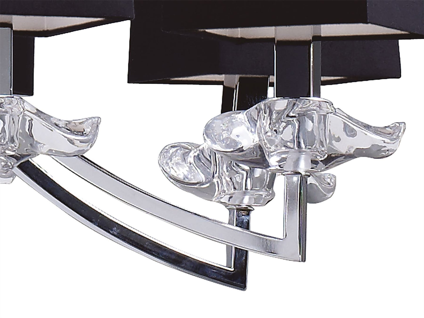 Mantra M0792 Akira Pendant 2 Tier 12 Light E14, Polished Chrome with Black Shades