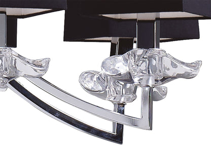 Mantra M0792 Akira Pendant 2 Tier 12 Light E14, Polished Chrome with Black Shades