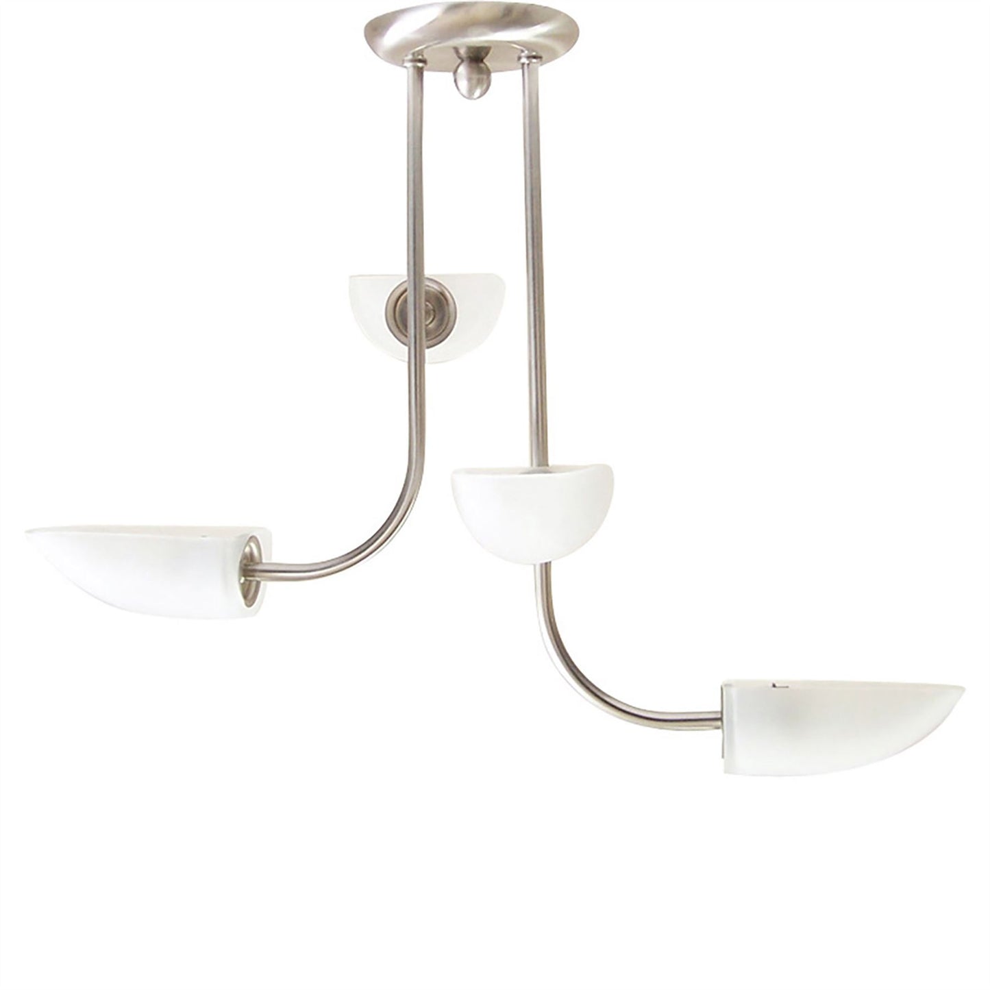 Diyas Udine 48cm Semi Flush 4 Light G9 Satin Chrome/Frosted Glass