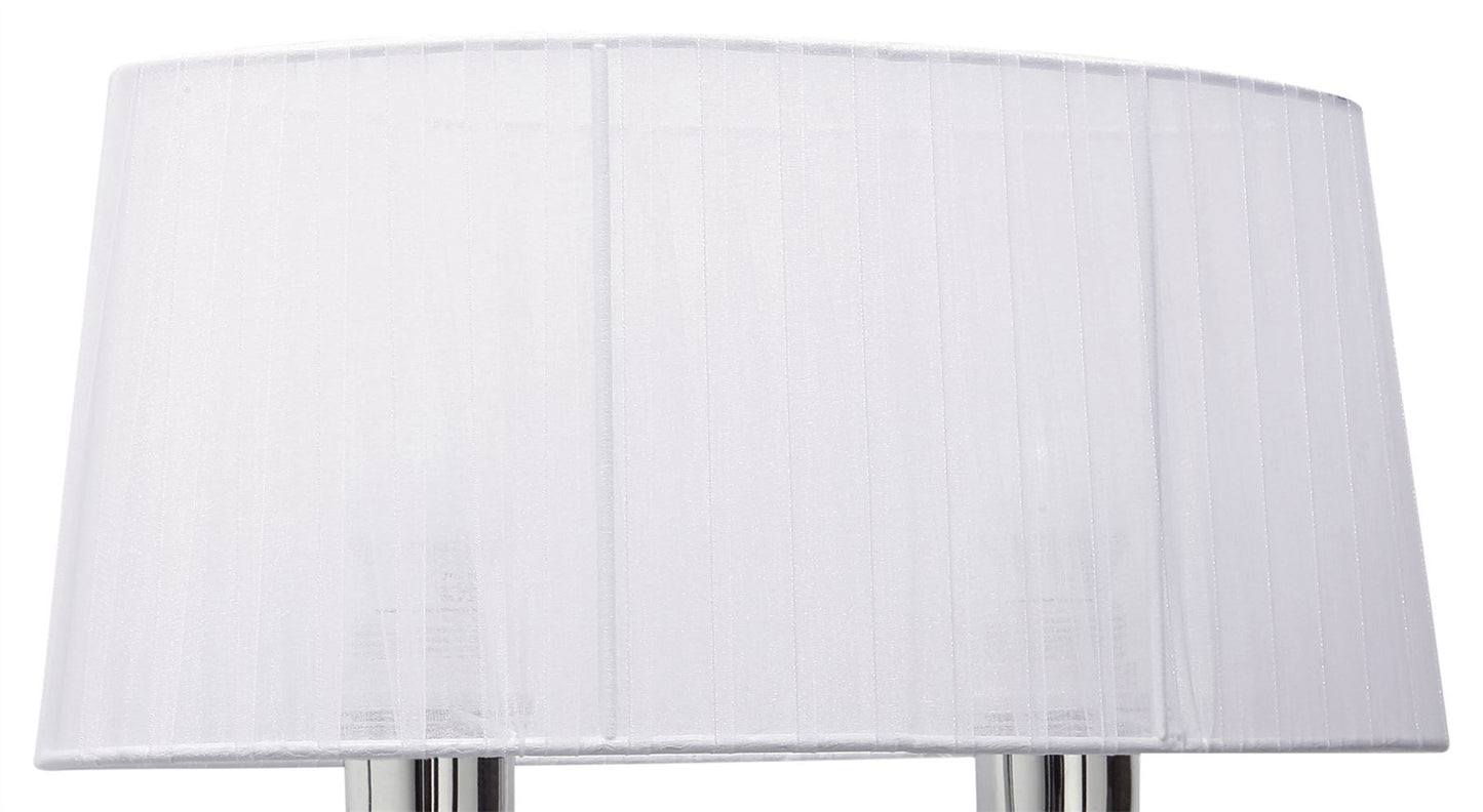 Mantra M5276 Louise Wall Light Right 2 Light E27 with White Shade Polished Chrome/Clear Crystal
