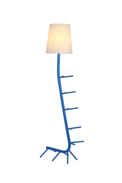 Mantra Centipede Floor Lamp with Shade, 1 x E27, Blue/White