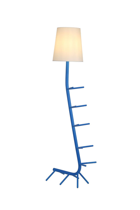 Mantra Centipede Floor Lamp with Shade, 1 x E27, Blue/White