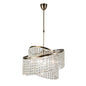 Diyas Cortina 58cm Telescopic  8 Light G9 with Adjustable Rings Antique Brass/Crystal Ceiling Pendant Light Fitting